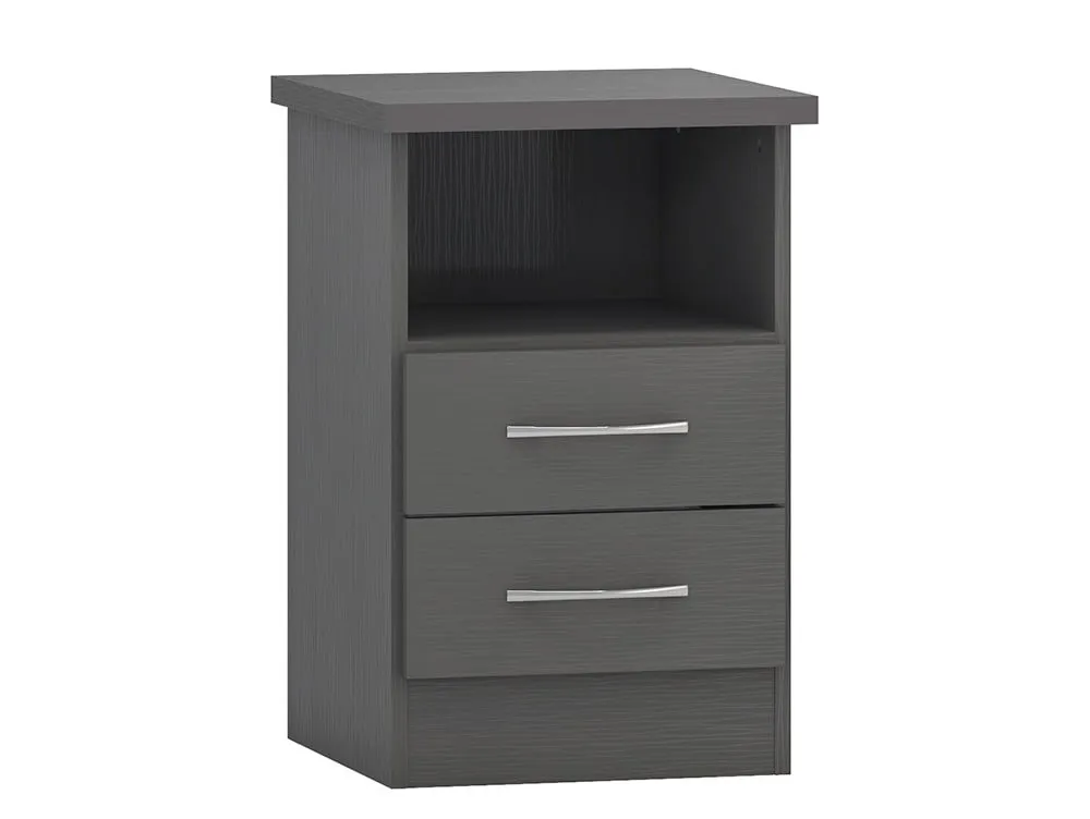 Seconique Seconique Nevada Matt Grey 2 Drawer Bedside Table