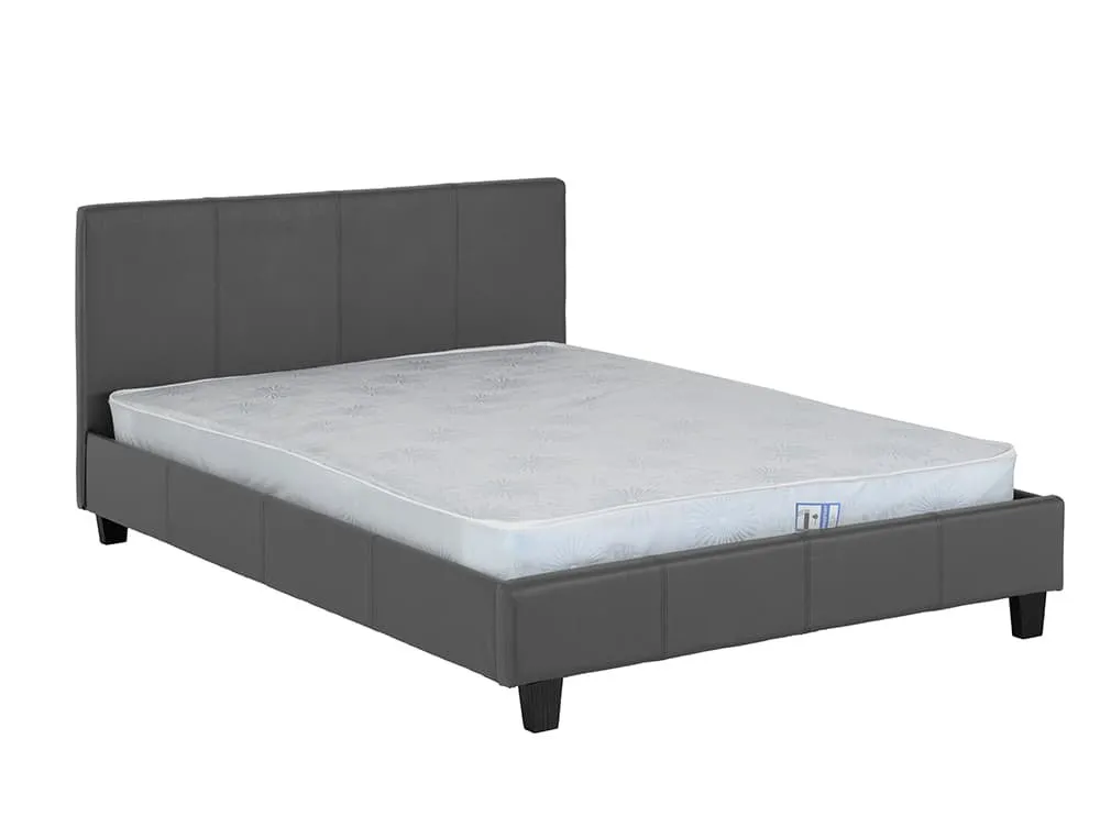 Seconique Seconique Prado 5ft King Size Grey Faux Leather Bed Frame