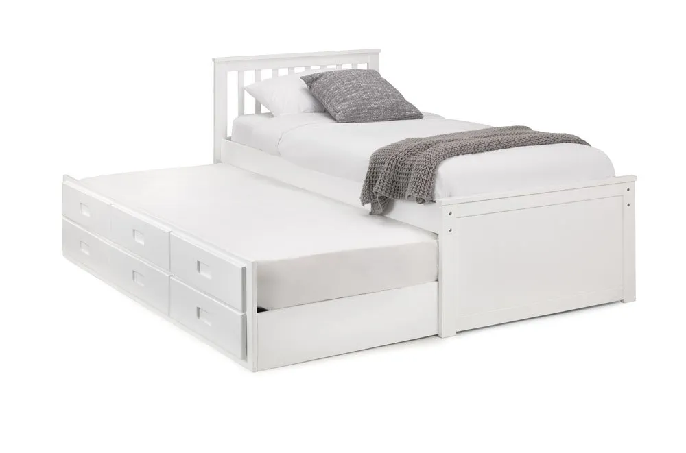 Julian Bowen Julian Bowen Maisie 3ft Single Surf White Wooden Guest Bed