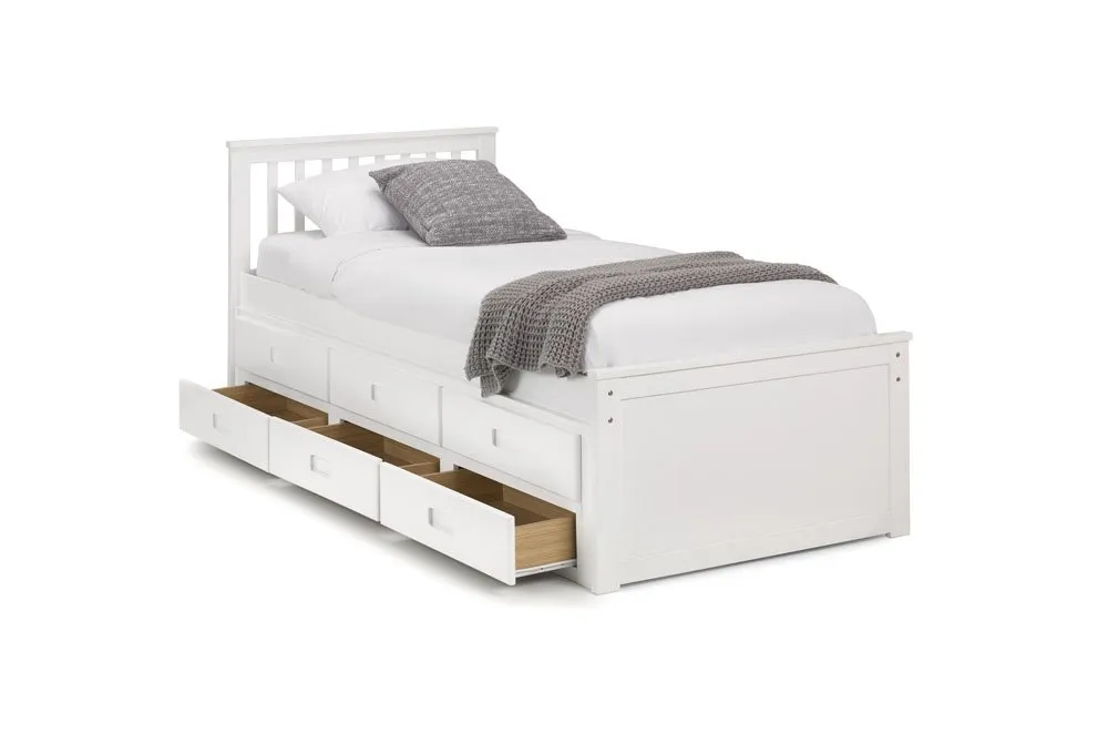 Julian Bowen Julian Bowen Maisie 3ft Single Surf White Wooden Guest Bed