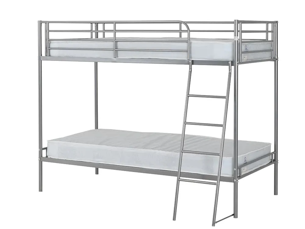 Seconique Seconique Brandon 3ft Silver Metal Bunk Bed Frame