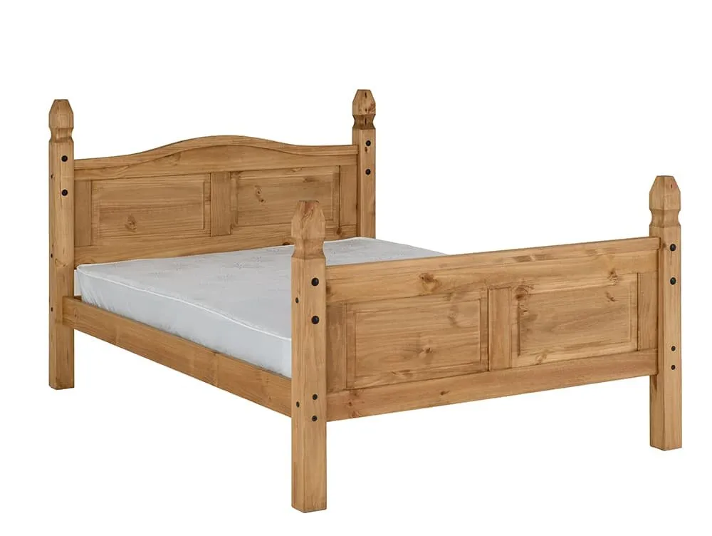 Seconique Seconique Corona 4ft6 Double Wax Pine Wooden Bed Frame (High Footend)