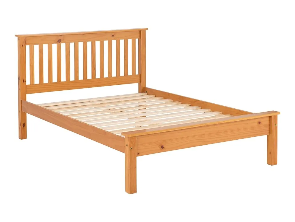 Seconique Seconique Monaco 4ft6 Double Antique Pine Wooden Bed Frame (Low Footened)