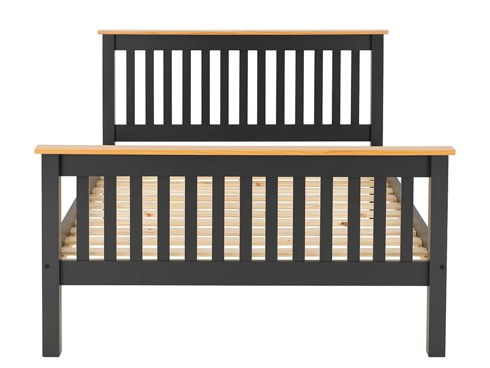 Seconique Seconique Monaco 5ft King Size Grey and Oak Wooden Bed Frame (High Footend)