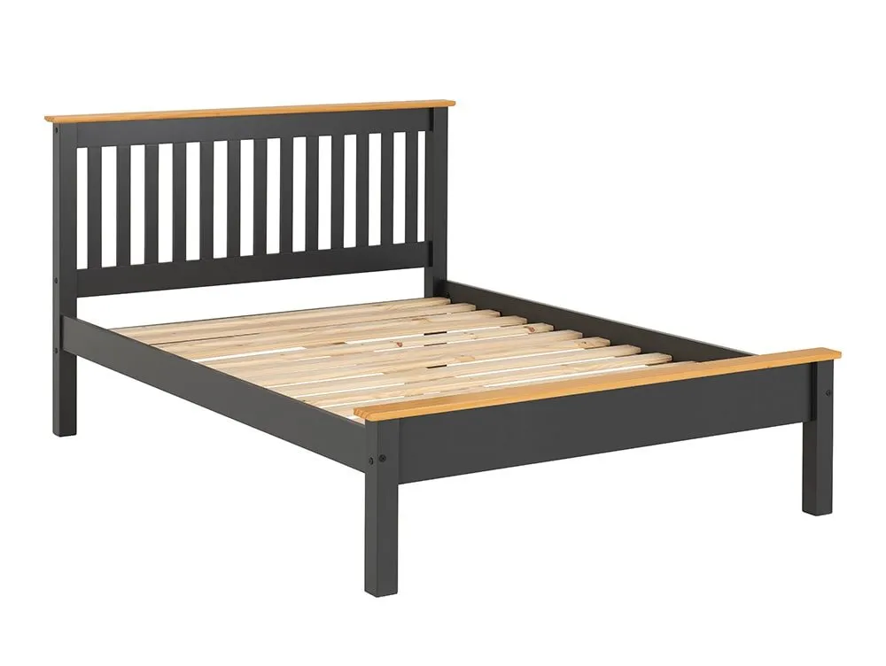 Seconique Seconique Monaco 5ft King Size Grey and Oak Wooden Bed Frame (Low Footend)