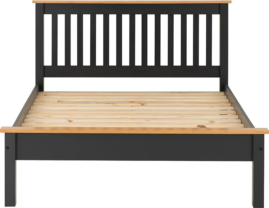 Seconique Seconique Monaco 5ft King Size Grey and Oak Wooden Bed Frame (Low Footend)