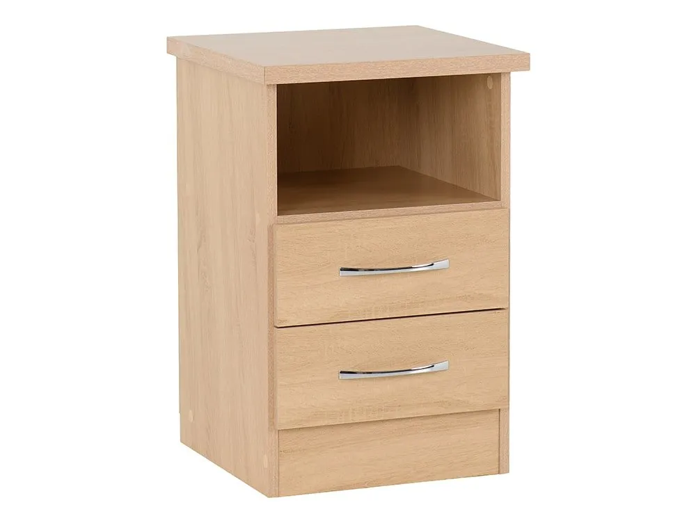 Seconique Seconique Nevada Sonoma Oak 2 Drawer Bedside Table