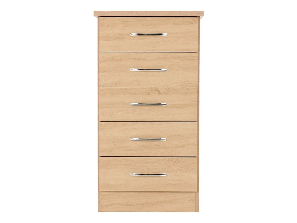 Seconique Seconique Nevada Sonoma Oak 5 Drawer Chest of Drawers