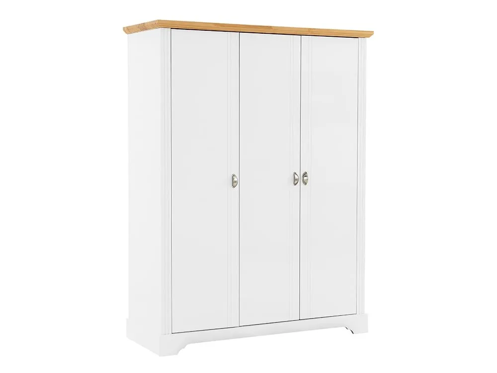 Seconique Seconique Toledo White and Oak 3 Door Triple Wardrobe