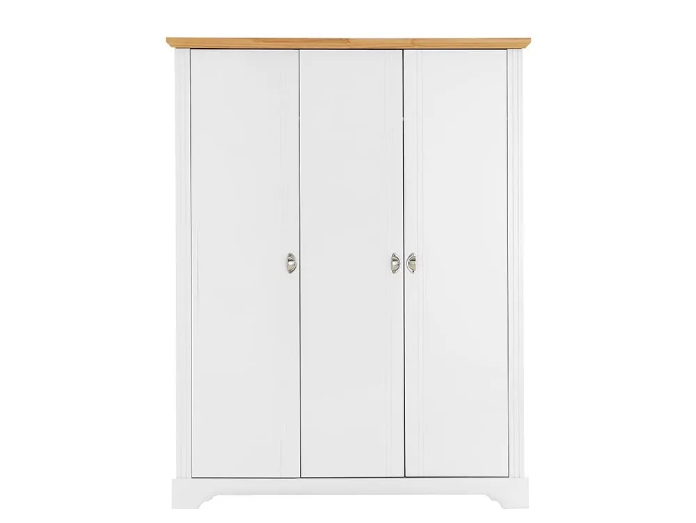 Seconique Seconique Toledo White and Oak 3 Door Triple Wardrobe