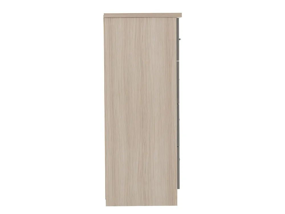 Seconique Seconique Nevada Grey Gloss and Oak 1 Door 5 Drawer Chest of Drawers