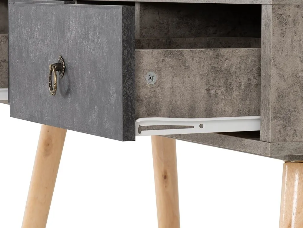 Seconique Seconique Nordic Concrete Effect 3 Drawer Console Table