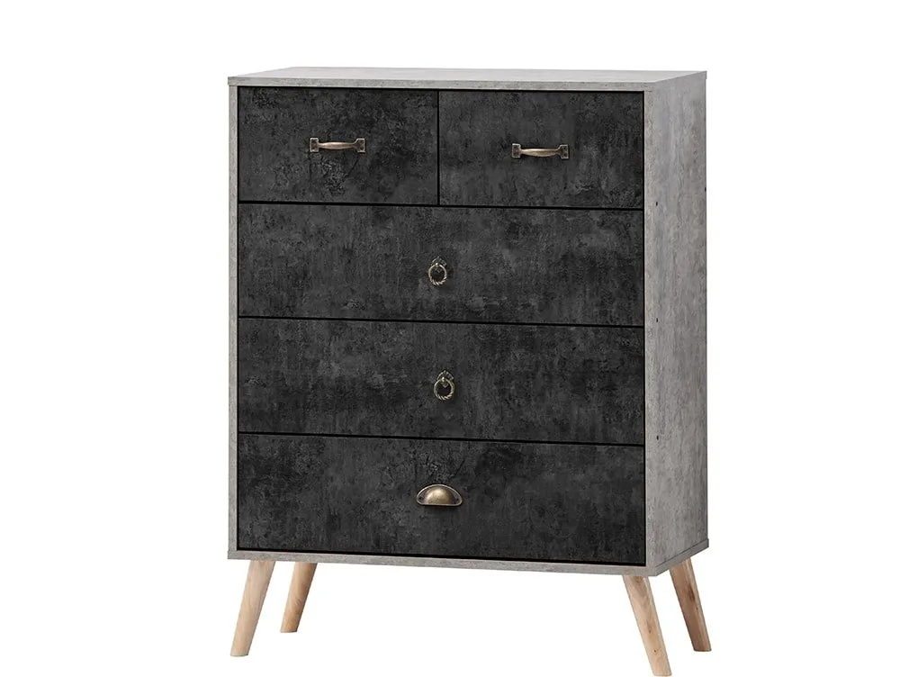 Seconique Seconique Nordic Concrete Effect 3+2 Drawer Chest of Drawers