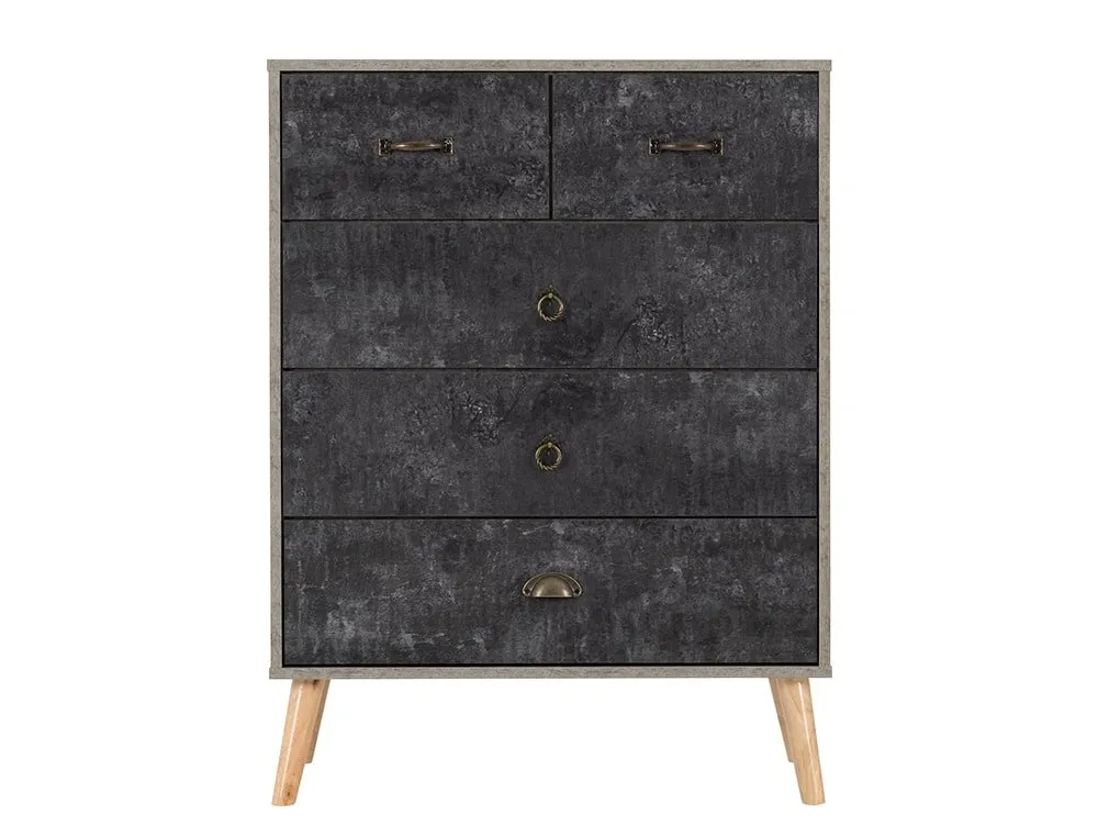 Seconique Seconique Nordic Concrete Effect 3+2 Drawer Chest of Drawers