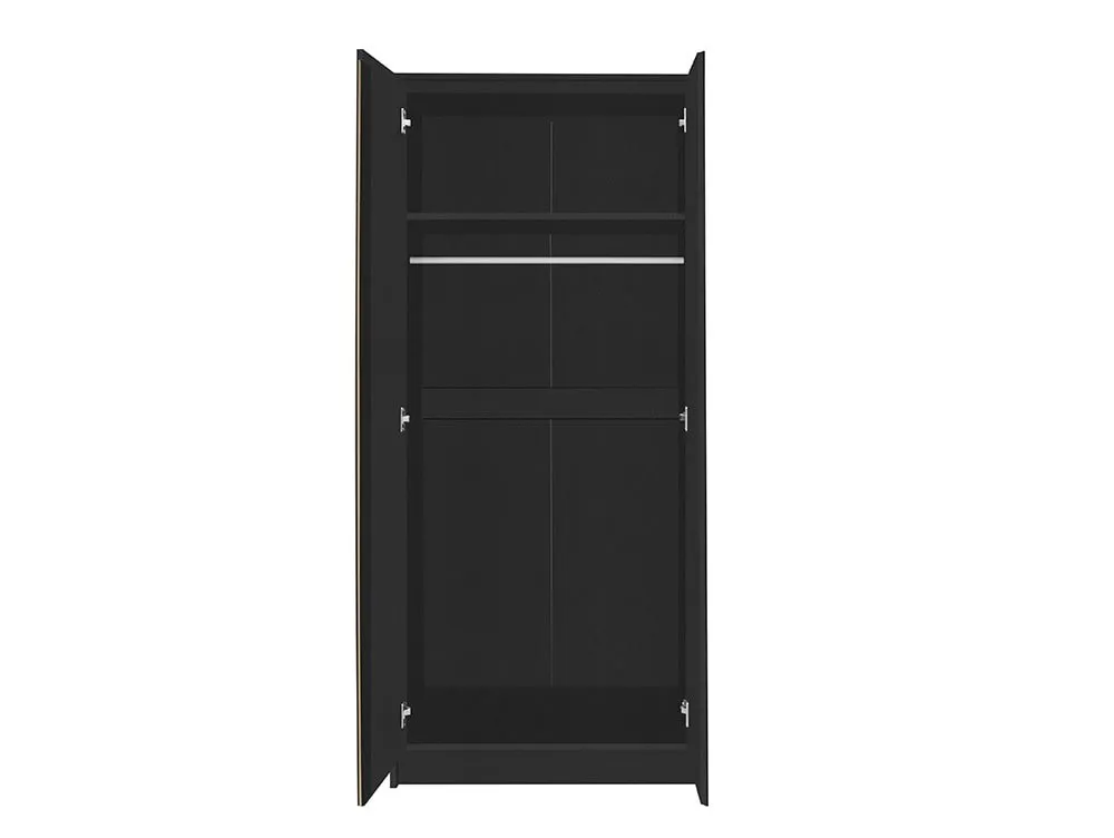 Seconique Seconique Malvern Black 2 Door Double Wardrobe