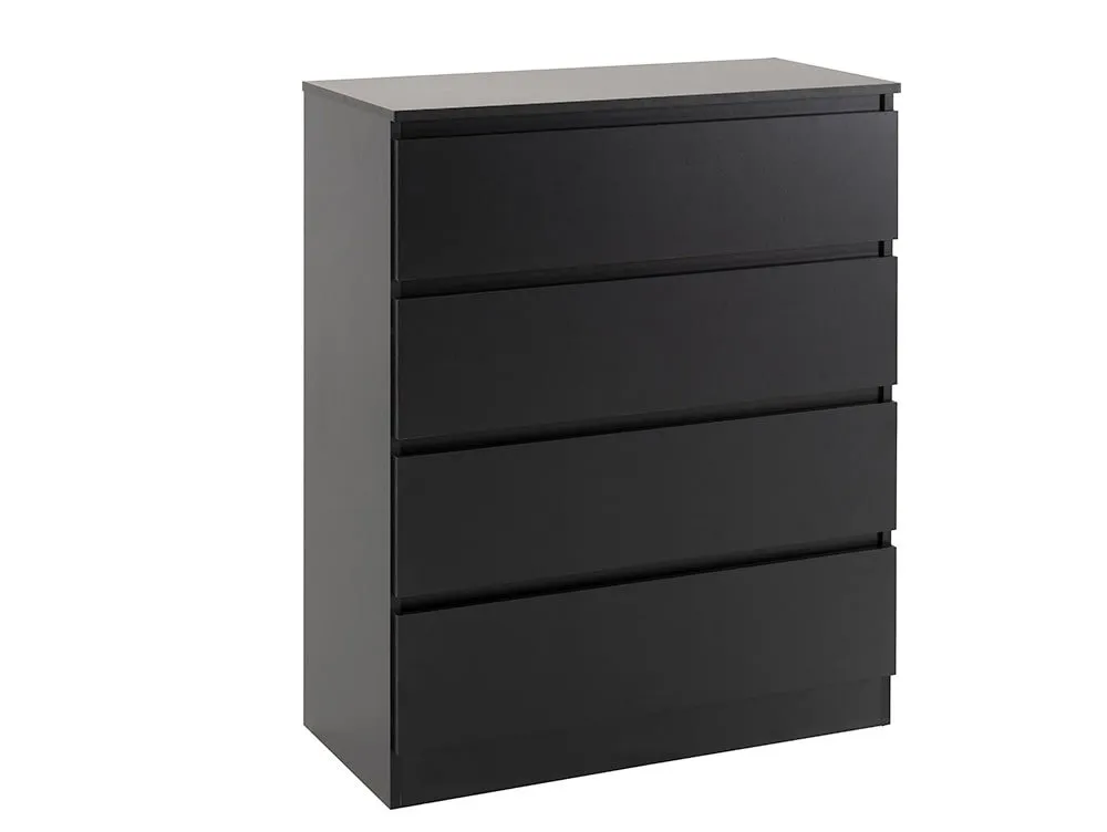 Seconique Seconique Malvern Black 4 Drawer Chest of Drawers