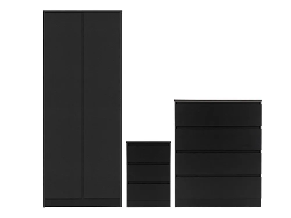 Seconique Seconique Malvern Black 3 Piece Bedroom Furniture Package