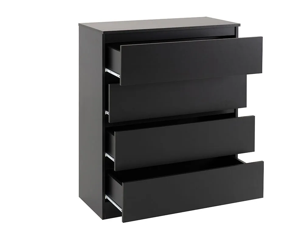 Seconique Seconique Malvern Black 4 Piece Bedroom Furniture Package