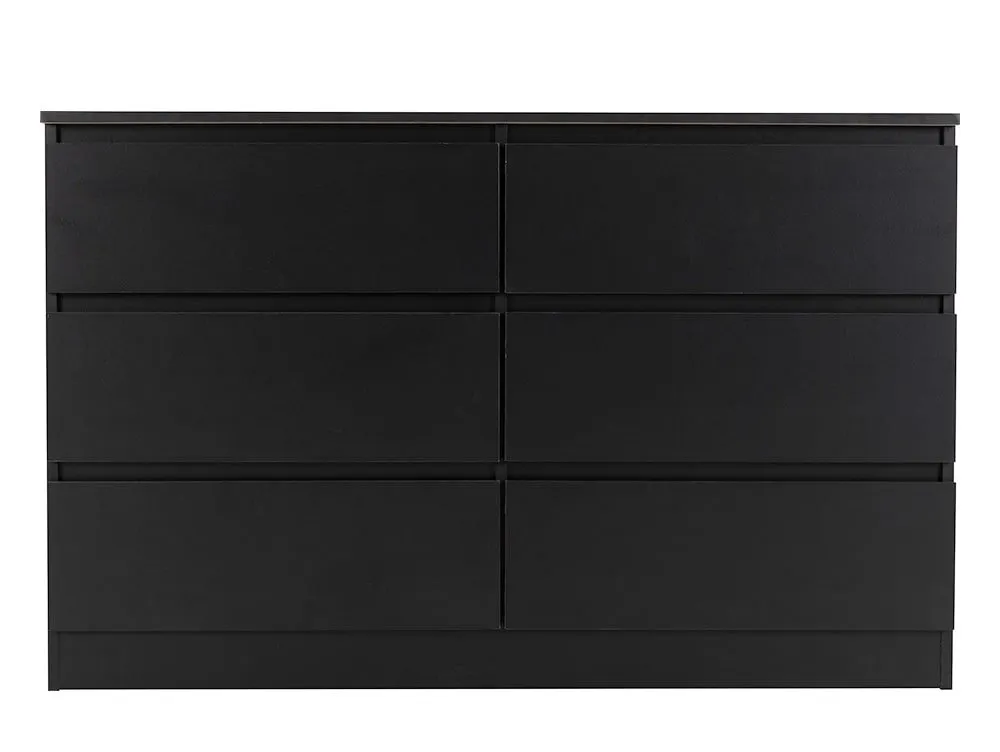 Seconique Seconique Malvern Black 3+3 Drawer Chest of Drawers