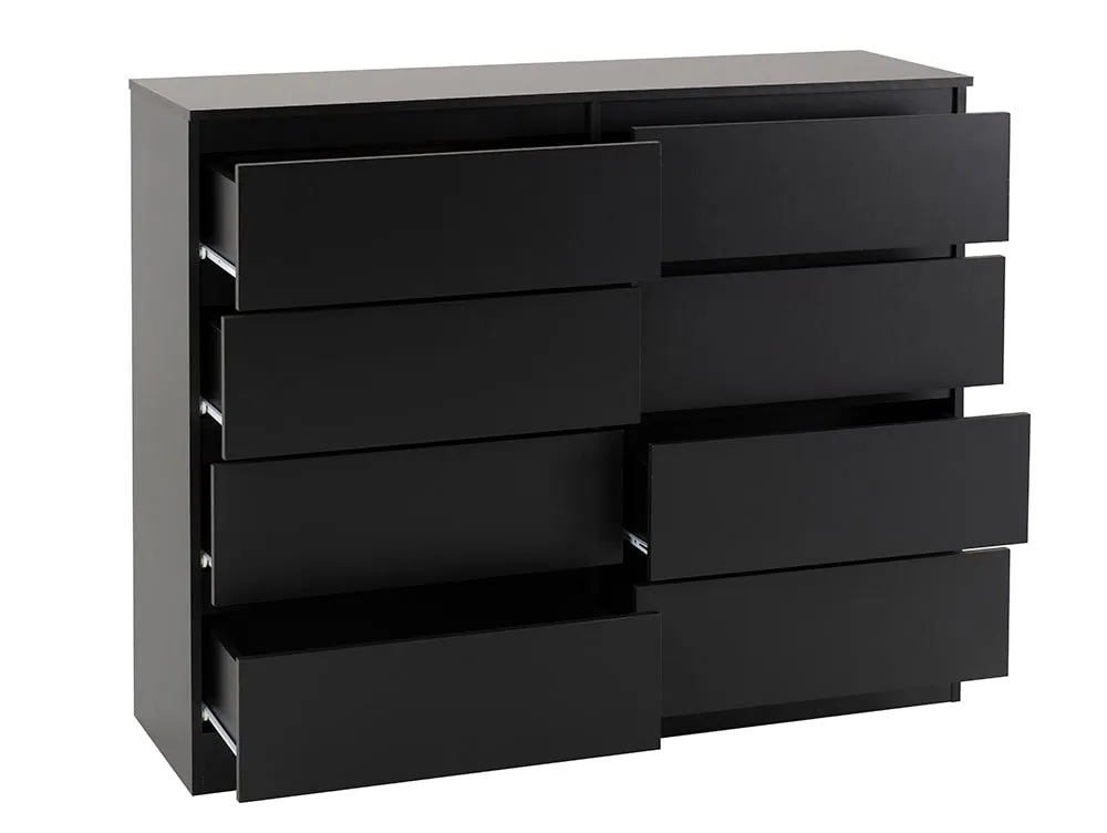 Seconique Seconique Malvern Black 4+4 Drawer Chest of Drawers