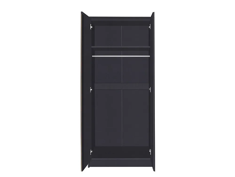 Seconique Seconique Malvern Grey 2 Door Double Wardrobe