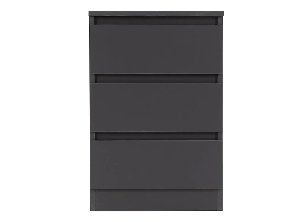 Seconique Seconique Malvern Grey 3 Drawer Bedside Table