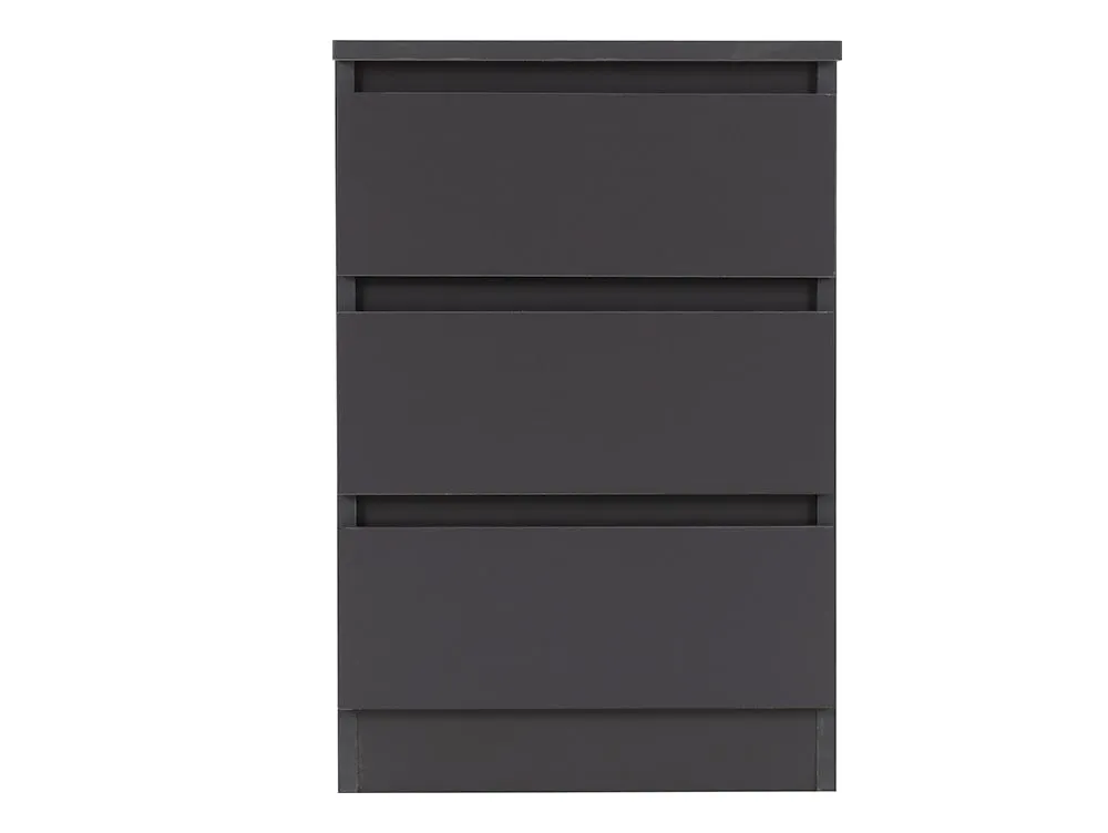 Seconique Seconique Malvern Grey Pair of 3 Drawer Bedside Cabinets