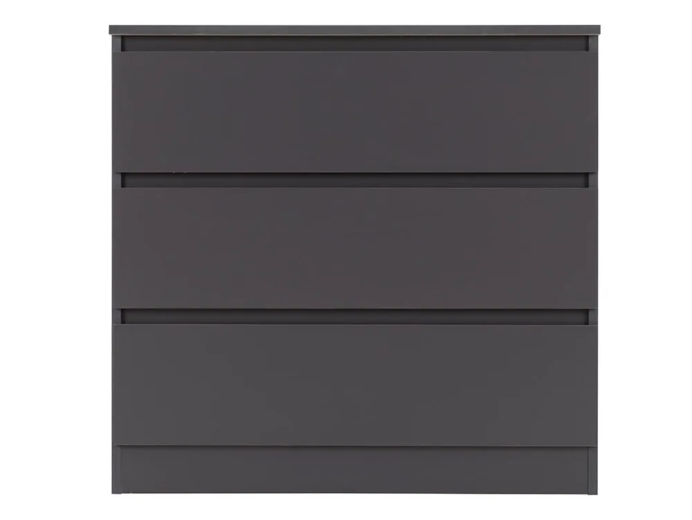 Seconique Seconique Malvern Grey 3 Drawer Low Chest of Drawers