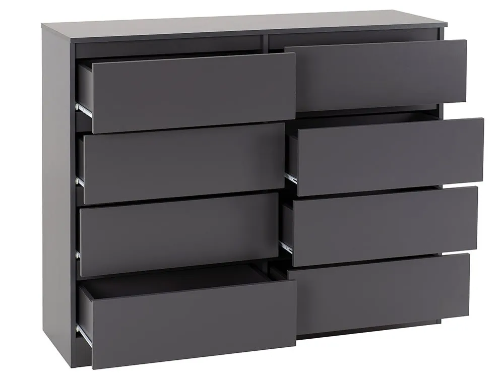 Seconique Seconique Malvern Grey 4+4 Drawer Chest of Drawers