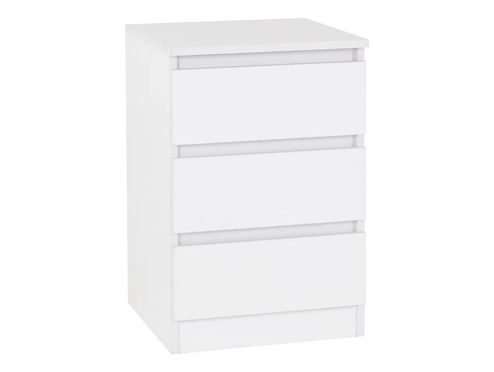 Seconique Seconique Malvern White 3 Drawer Bedside Table