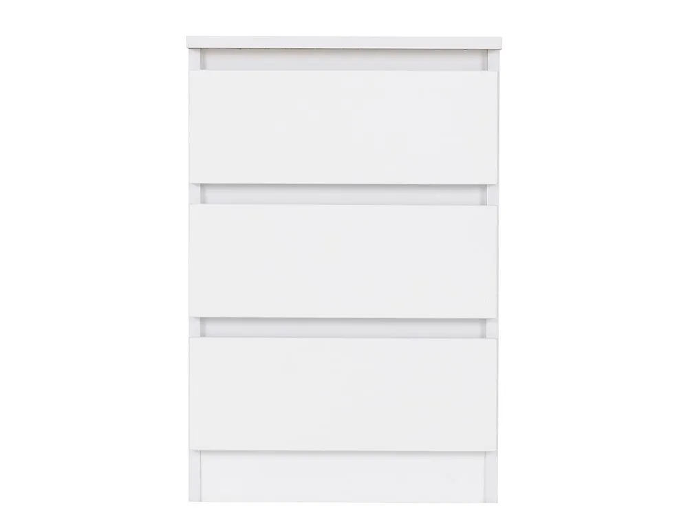 Seconique Seconique Malvern White Pair of 3 Drawer Bedside Cabinets