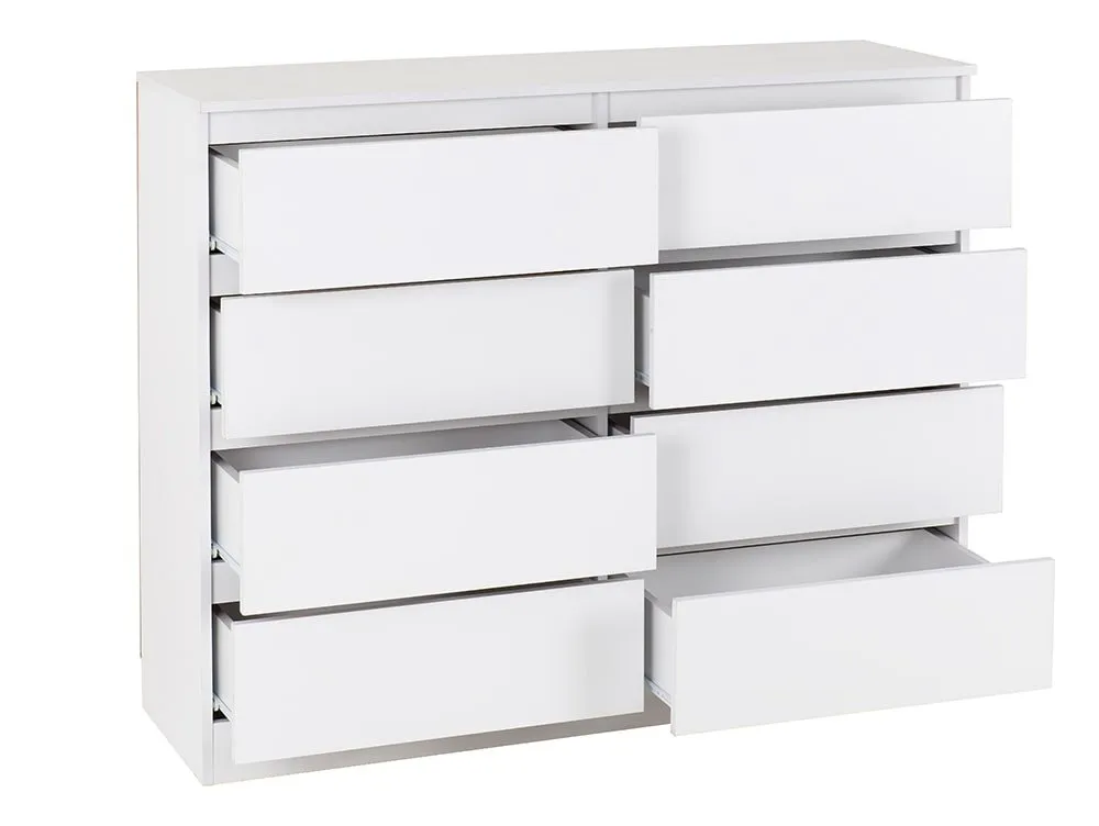 Seconique Seconique Malvern White 4+4 Drawer Chest of Drawers