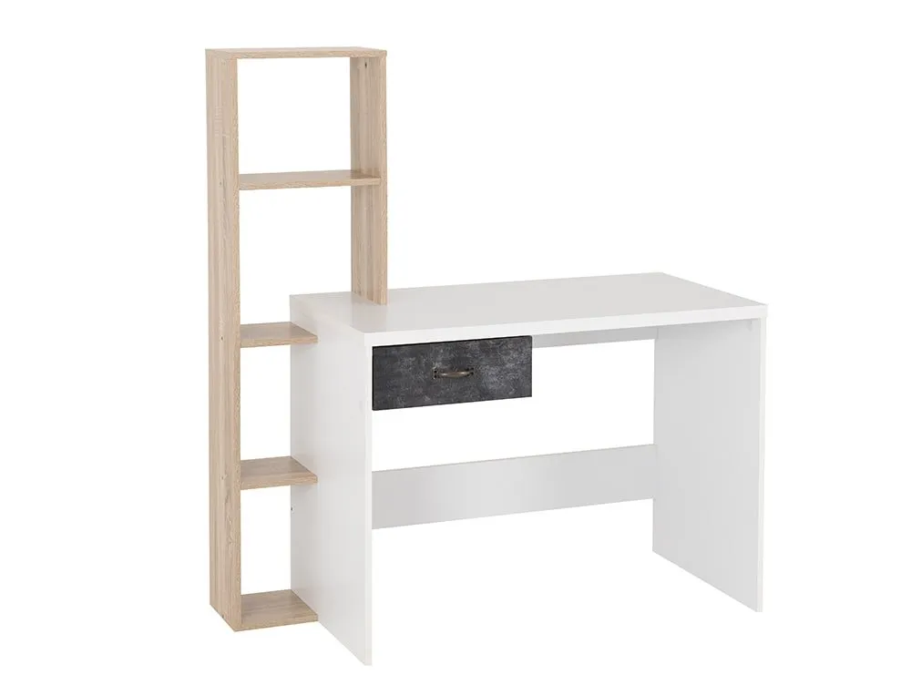 Seconique Seconique Nordic White and Oak 1 Drawer Study Desk