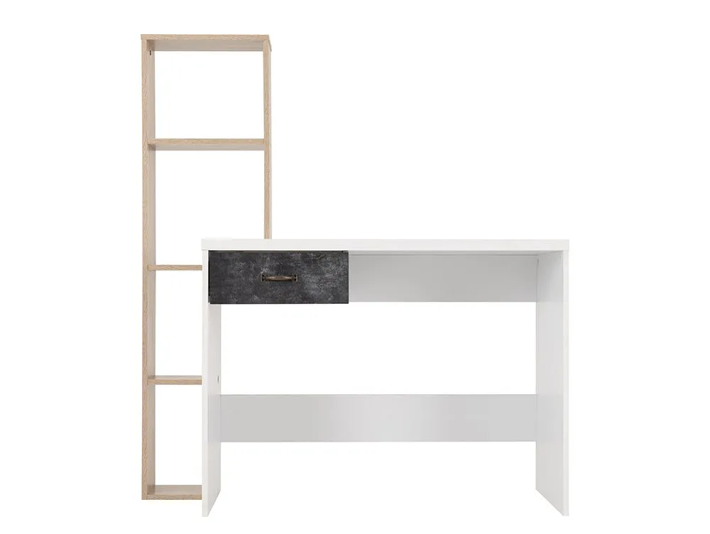 Seconique Seconique Nordic White and Oak 1 Drawer Study Desk