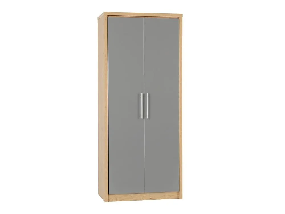 Seconique Seconique Seville Grey High Gloss and Oak 3 Piece Bedroom Furniture Package