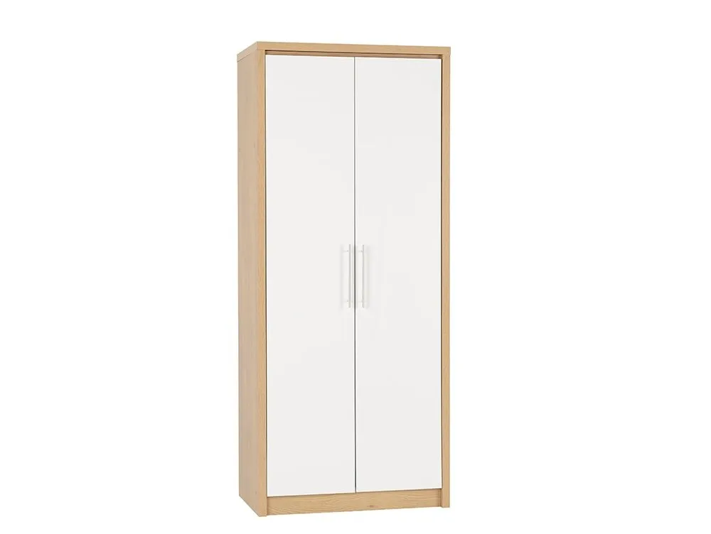 Seconique Seconique Seville White High Gloss and Oak 3 Piece Bedroom Furniture Package