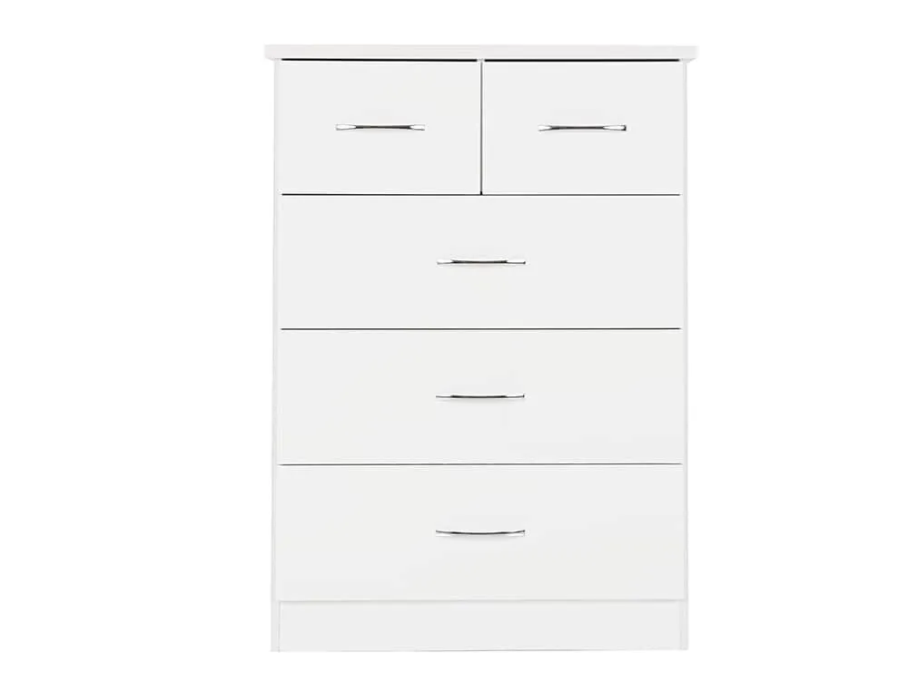 Seconique Seconique Nevada White High Gloss 3+2 Drawer Chest of Drawers