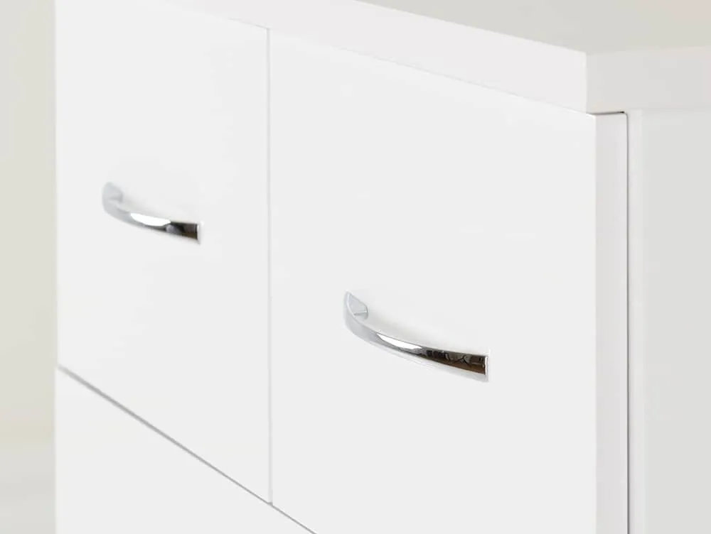 Seconique Seconique Nevada White High Gloss 3+2 Drawer Chest of Drawers