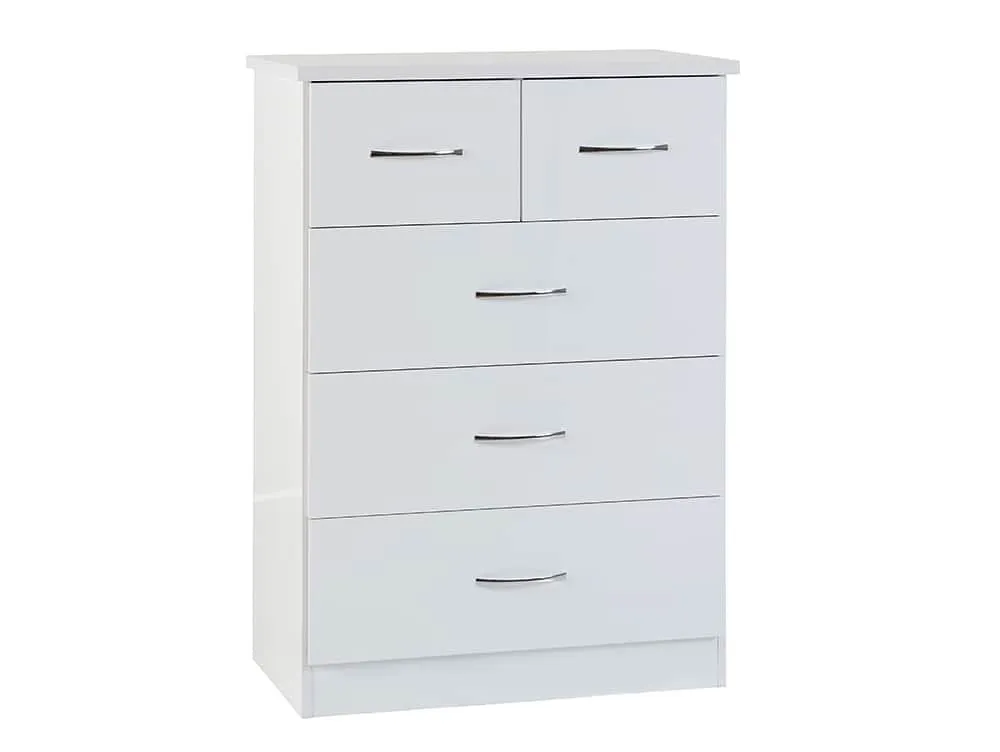 Seconique Seconique Nevada White High Gloss 4 Piece Bedroom Furniture Package