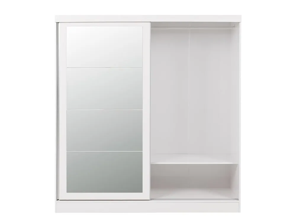 Seconique Seconique Nevada White High Gloss Sliding Mirrored Wardrobe