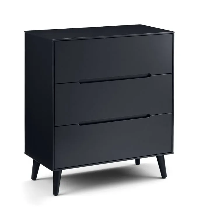 Julian Bowen Julian Bowen Alicia Anthracite 3 Drawer Chest of Drawers