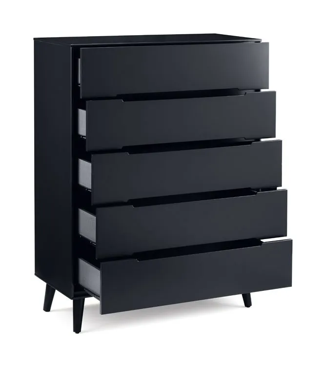 Julian Bowen Julian Bowen Alicia Anthracite 5 Drawer Chest of Drawers