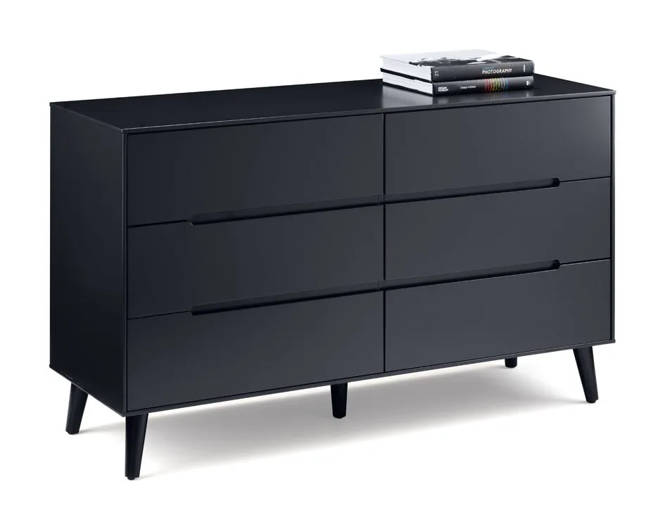 Julian Bowen Julian Bowen Alicia Anthracite 6 Drawer Chest of Drawers