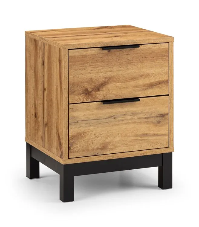 Julian Bowen Julian Bowen Bali Oak 2 Drawer Bedside Table