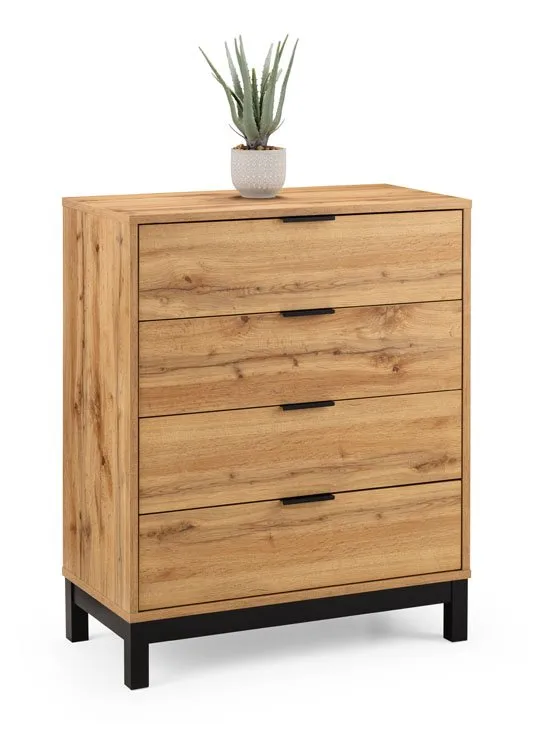 Julian Bowen Julian Bowen Bali Oak 4 Drawer Chest of Drawers