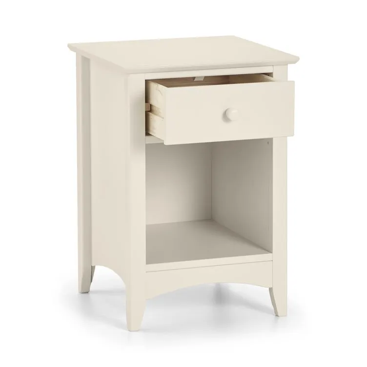 Julian Bowen Julian Bowen Cameo 1 Drawer Ivory Wooden Bedside Table