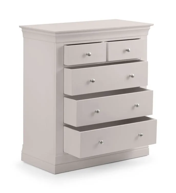 Julian Bowen Julian Bowen Clermont 3+2 Light Grey Chest of Drawers