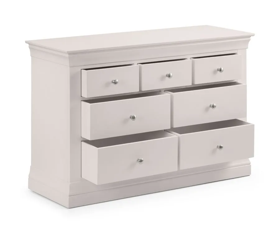 Julian Bowen Julian Bowen Clermont 4+3 Light Grey Chest of Drawers