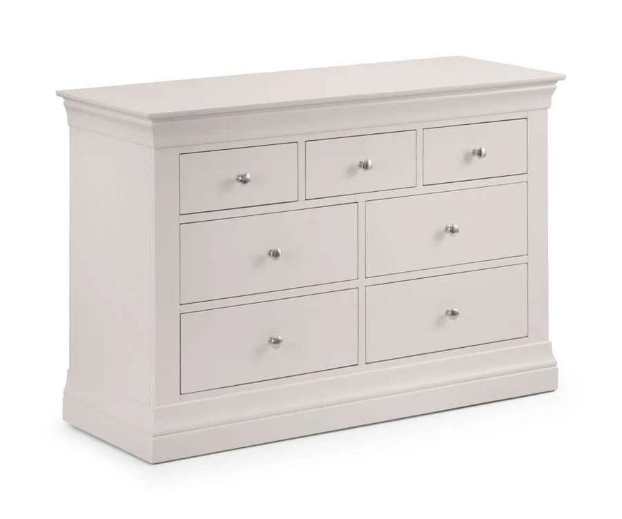 Julian Bowen Julian Bowen Clermont 4+3 Light Grey Chest of Drawers