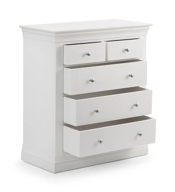 Julian Bowen Julian Bowen Clermont Surf White 3+2 Chest of Drawers